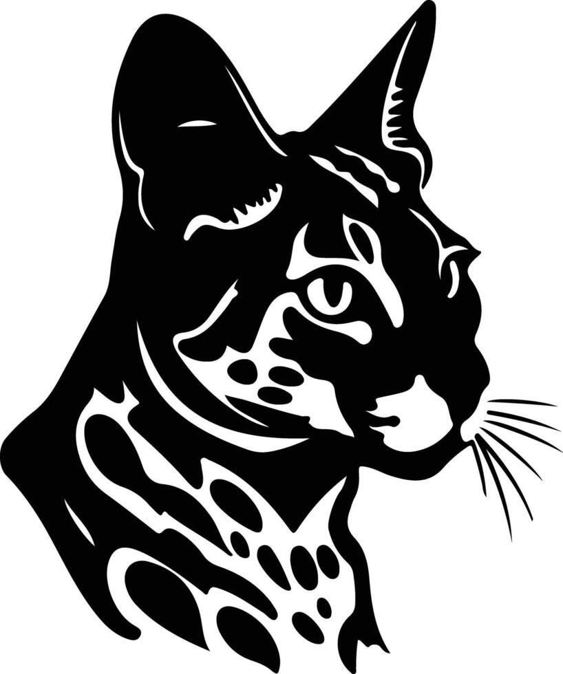 ocicat kat silhouet portret vector