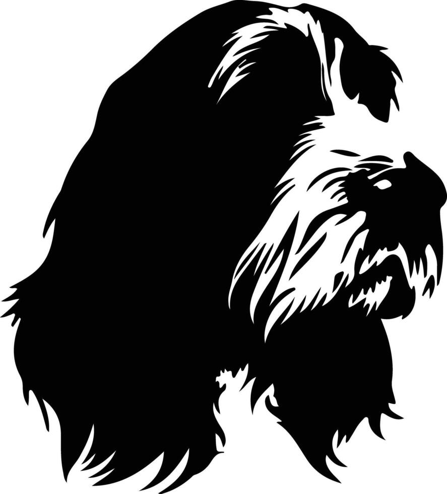 petit basset griffon venden silhouet portret vector