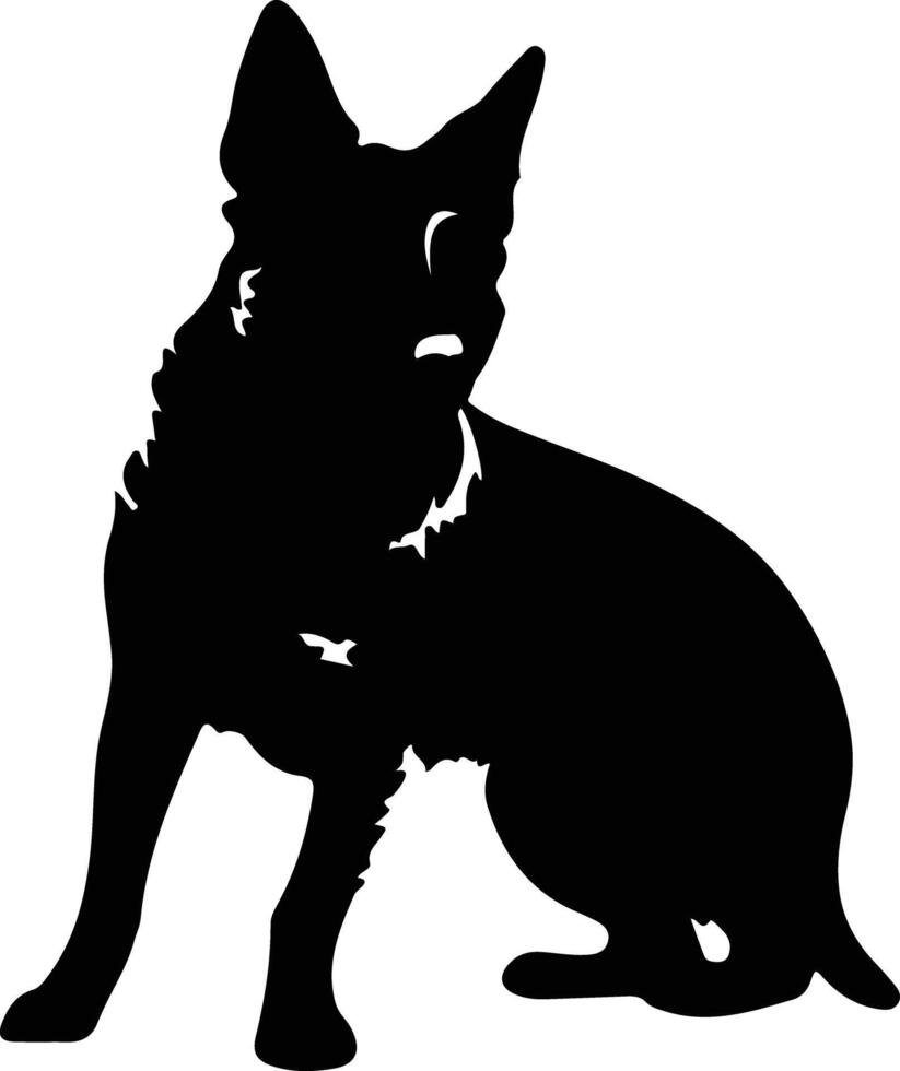 Australisch vee hond zwart silhouet vector