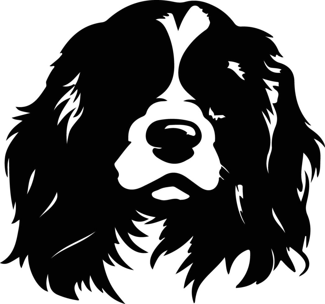 cavalier koning Charles spaniel silhouet portret vector