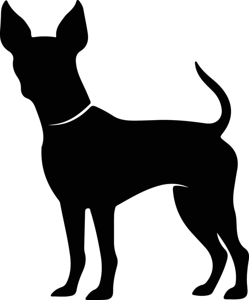 miniatuur pinscher zwart silhouet vector