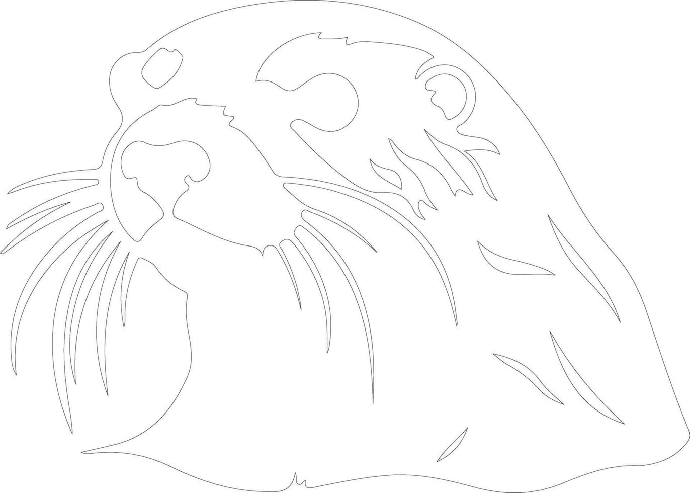 zee Otter schets silhouet vector