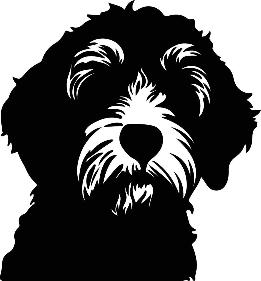 Spaans water hond silhouet portret vector