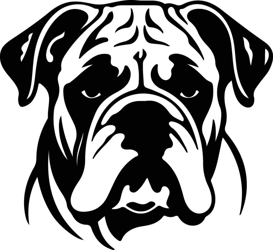 Engels bulldog silhouet portret vector