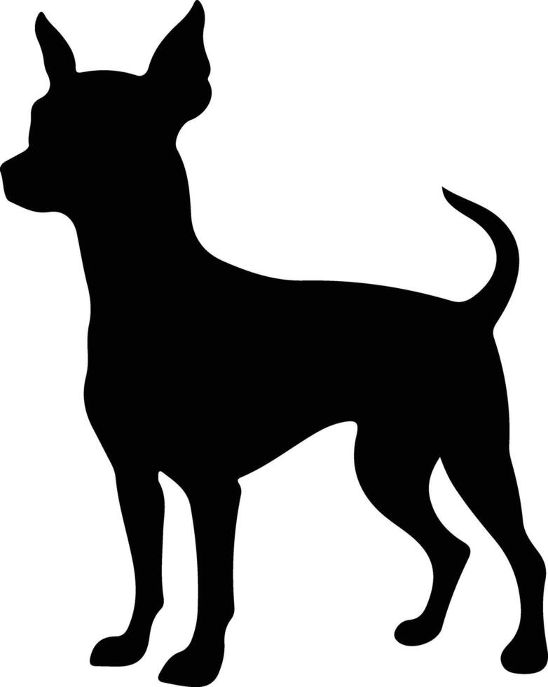 miniatuur pinscher zwart silhouet vector