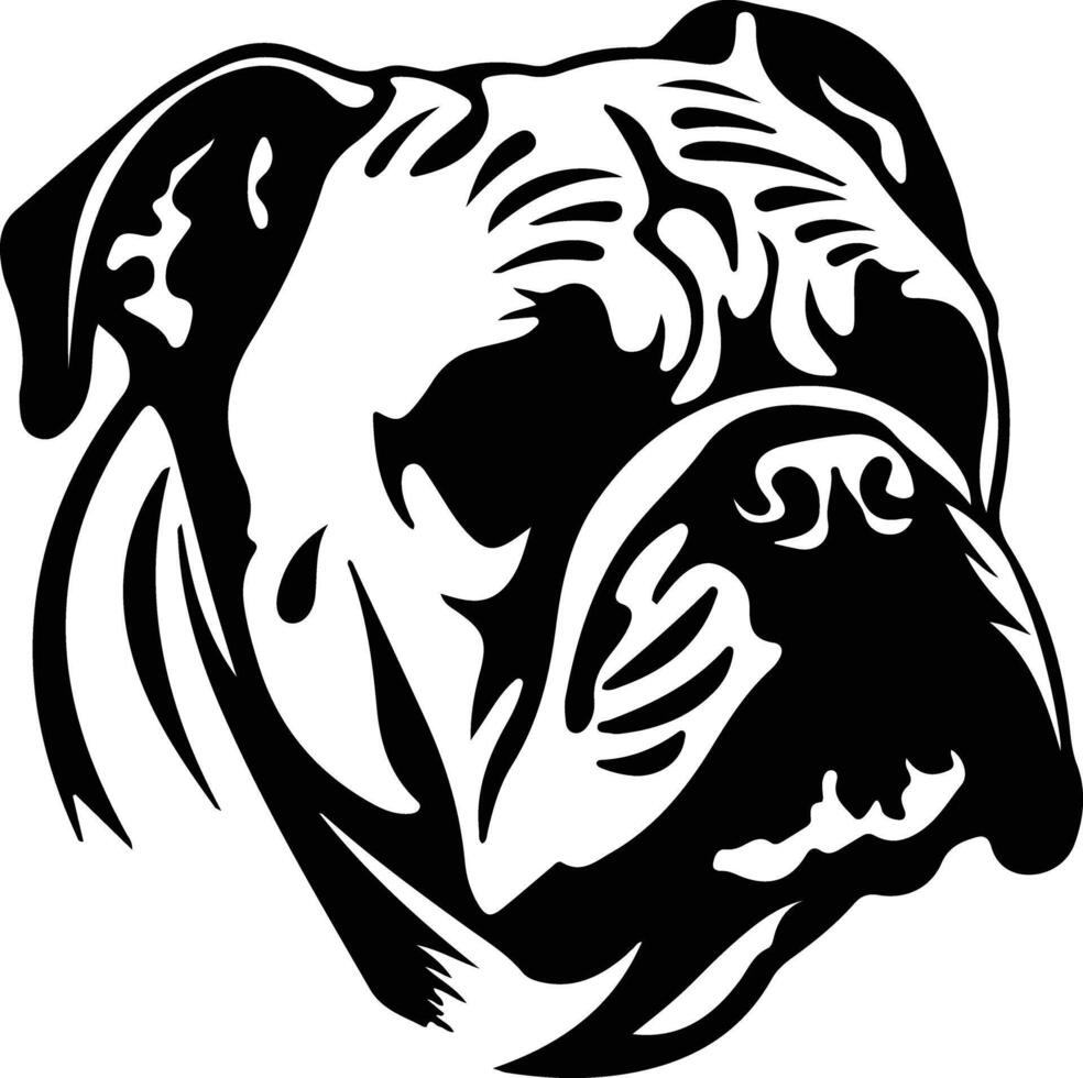 bulldog silhouet portret vector