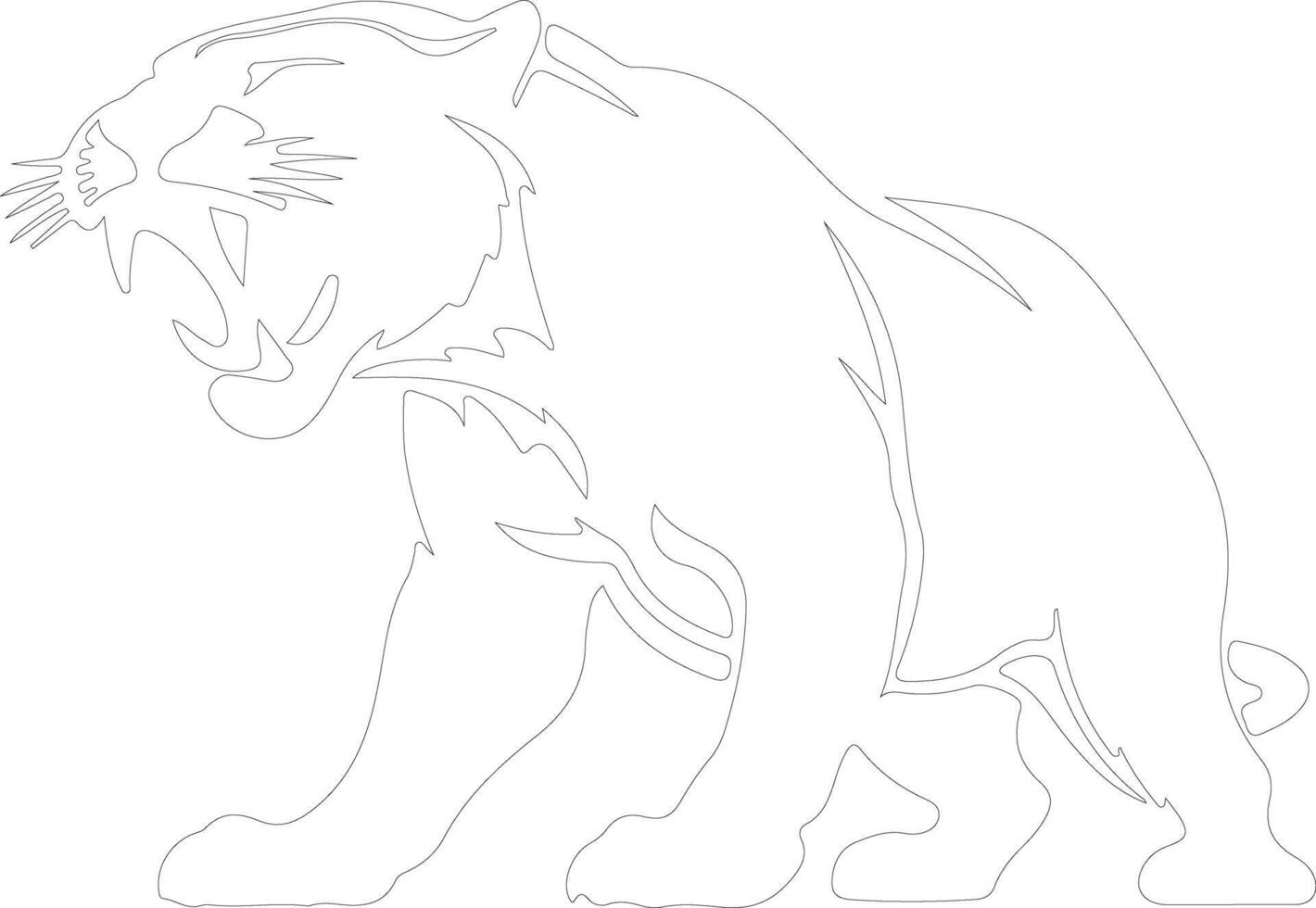 smilodon schets silhouet vector