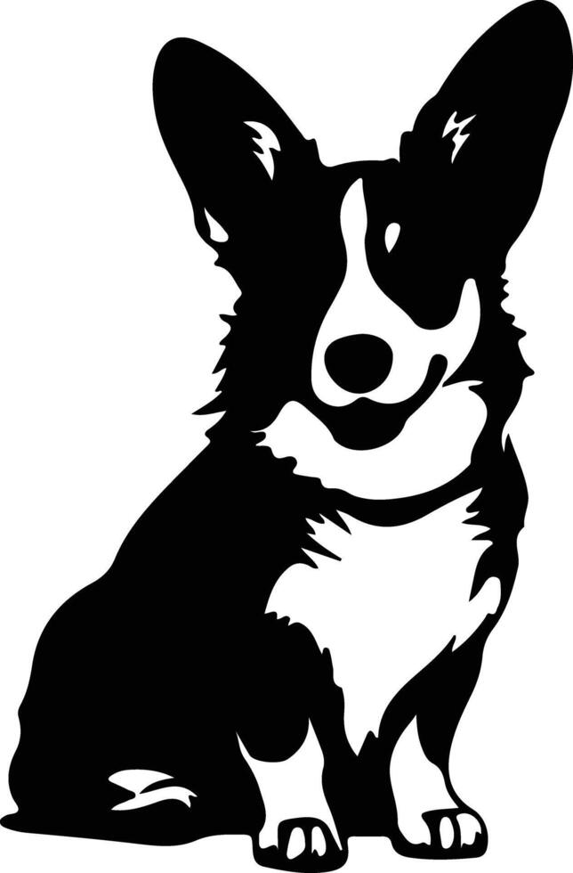 Cardigan welsh corgi zwart silhouet vector