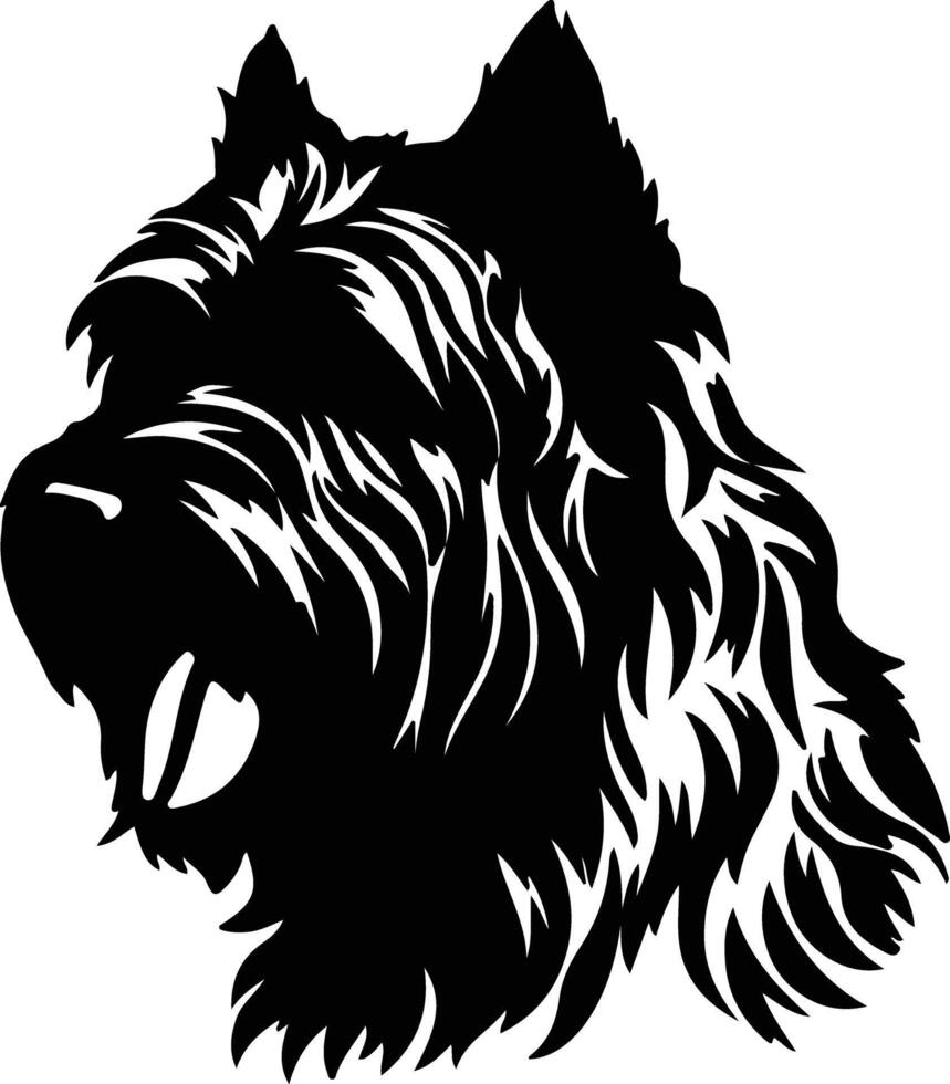 bouvier des vlaanderen silhouet portret vector