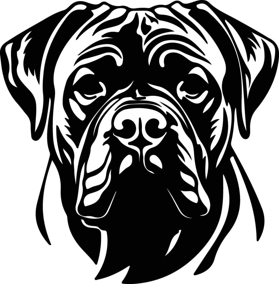 bullmastiff silhouet portret vector