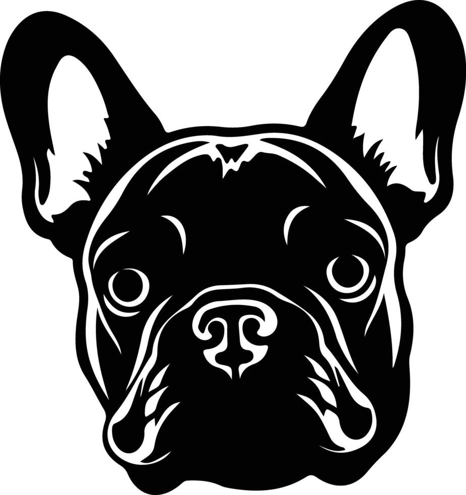 Frans bulldog silhouet portret vector