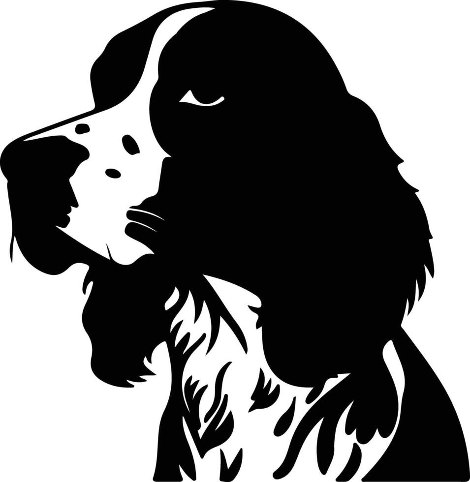 welsh springer spaniel zwart silhouet vector