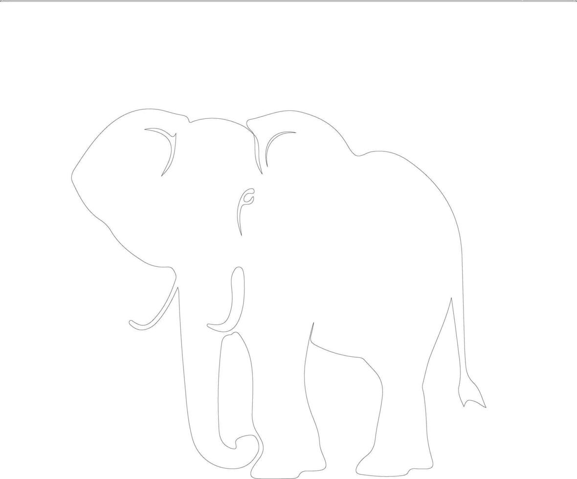 Afrikaanse olifant schets silhouet vector