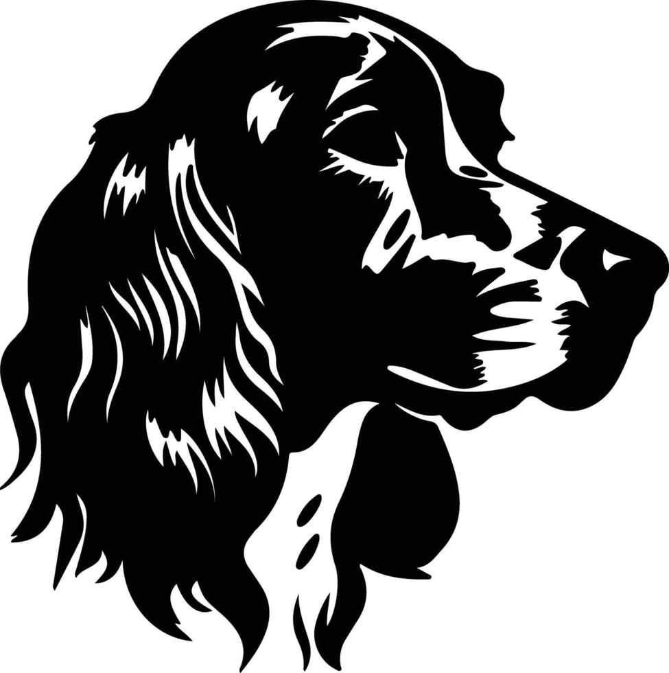 Engels setter silhouet portret vector