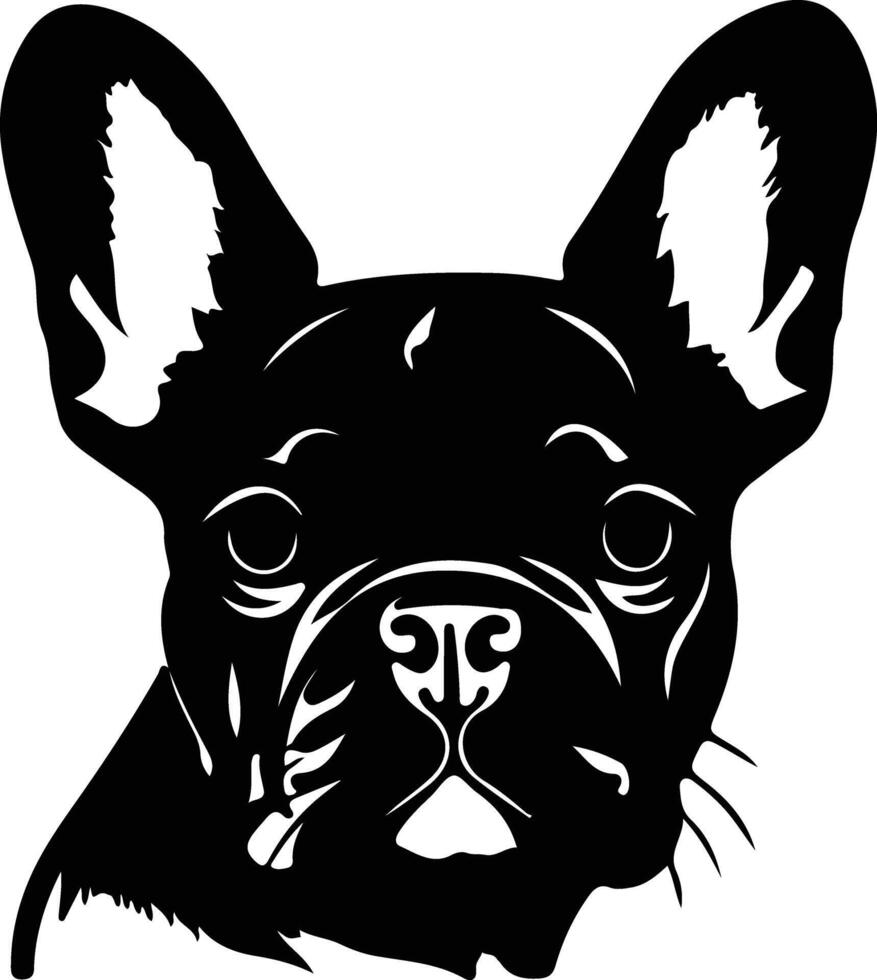 Frans bulldog silhouet portret vector