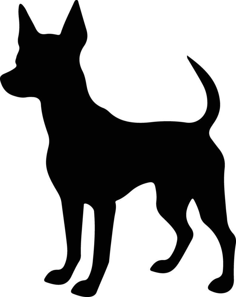 miniatuur pinscher zwart silhouet vector