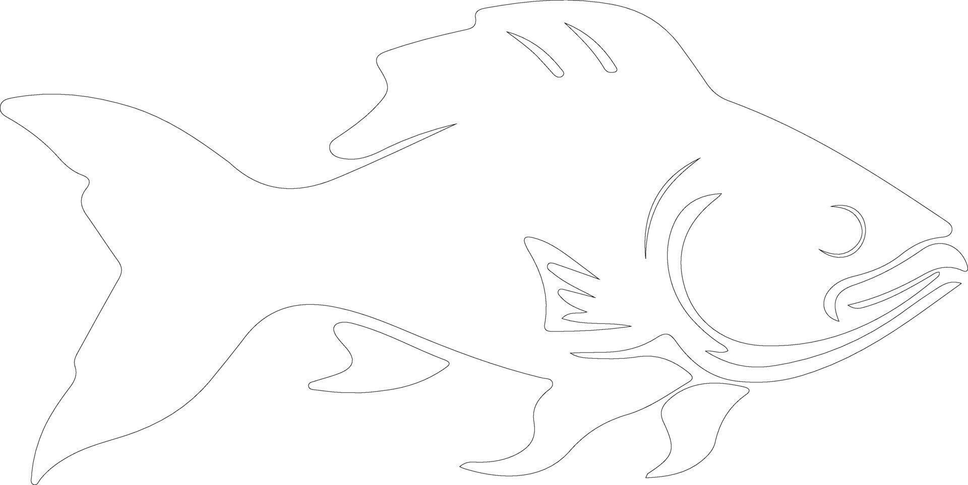 coelacanth schets silhouet vector