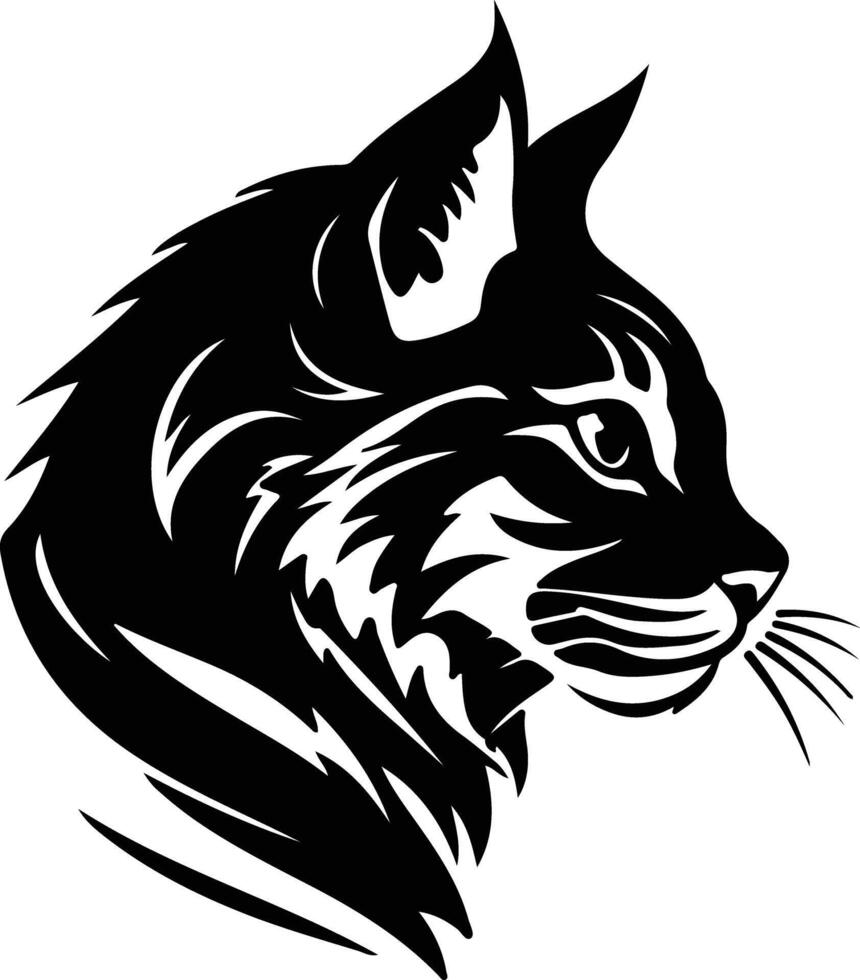 Europese wilde kat silhouet portret vector
