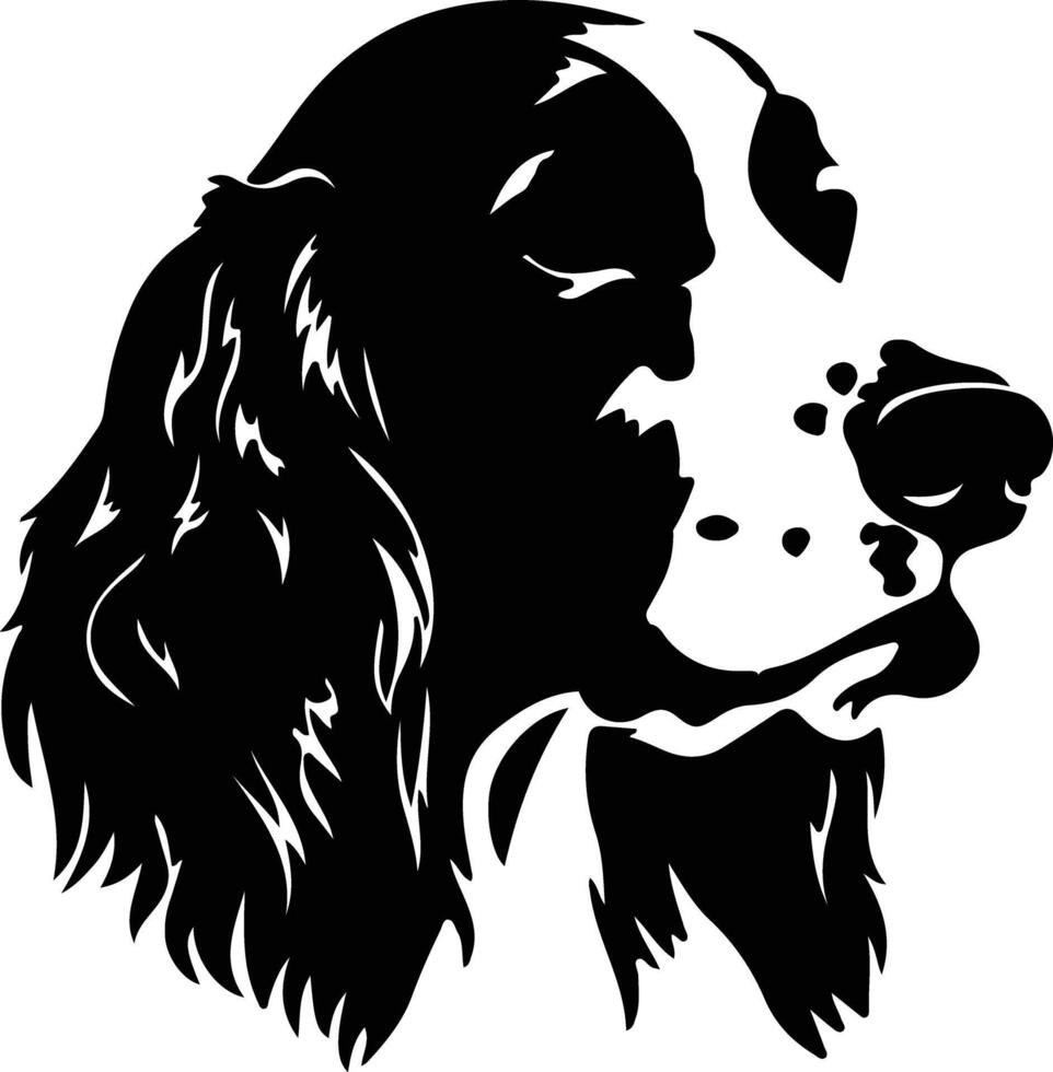 welsh springer spaniel silhouet portret vector