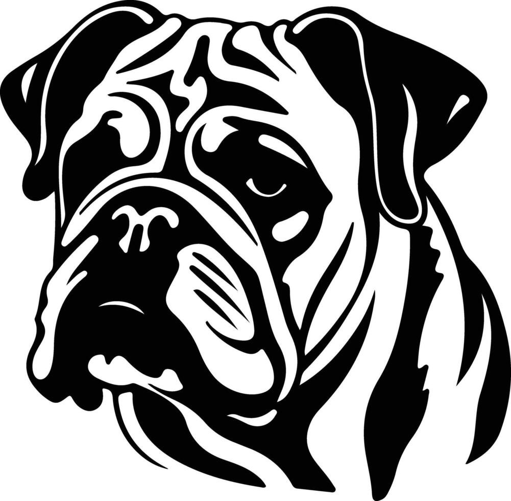 Engels bulldog silhouet portret vector