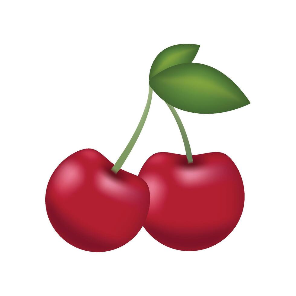 kers fruit emoji vector ontwerp. kunst illustratie landbouw voedsel boerderij Product. kers geïsoleerd Aan wit achtergrond.