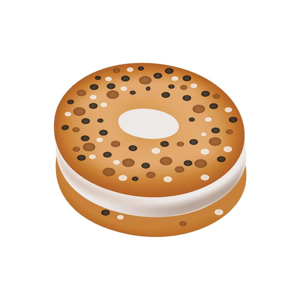 illustratie met vector chocola donut. donut geïsoleerd Aan wit achtergrond.