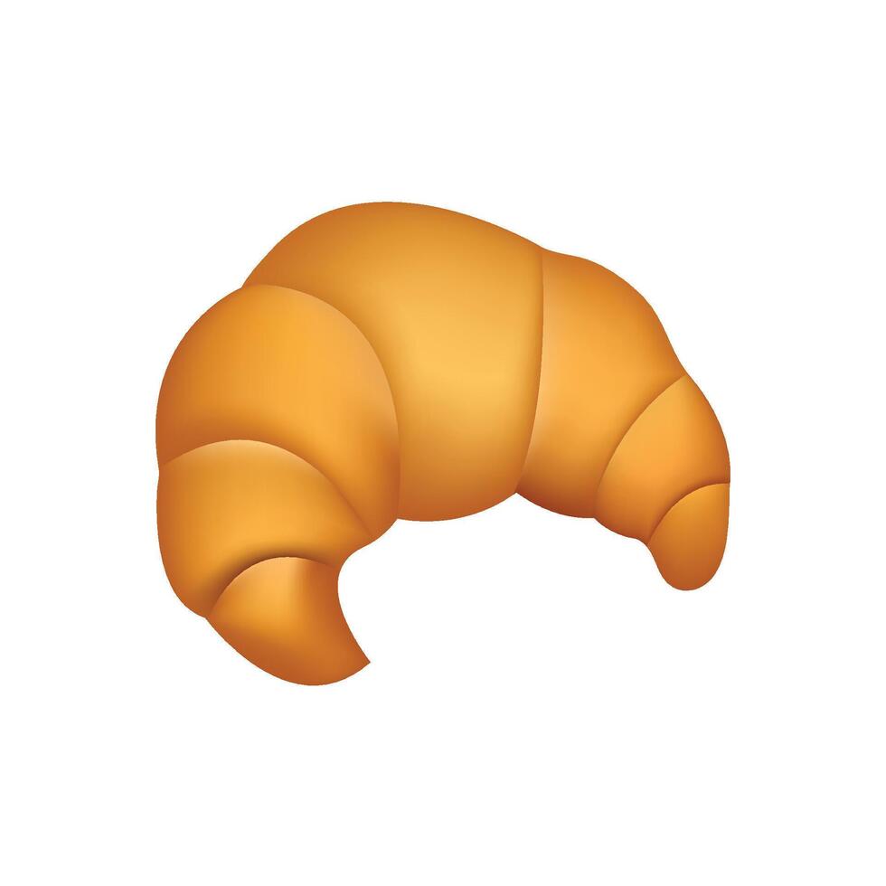 gebakken croissant vector emoji geïsoleerd Aan een wit achtergrond. vector illustratie. bakkerij producten.