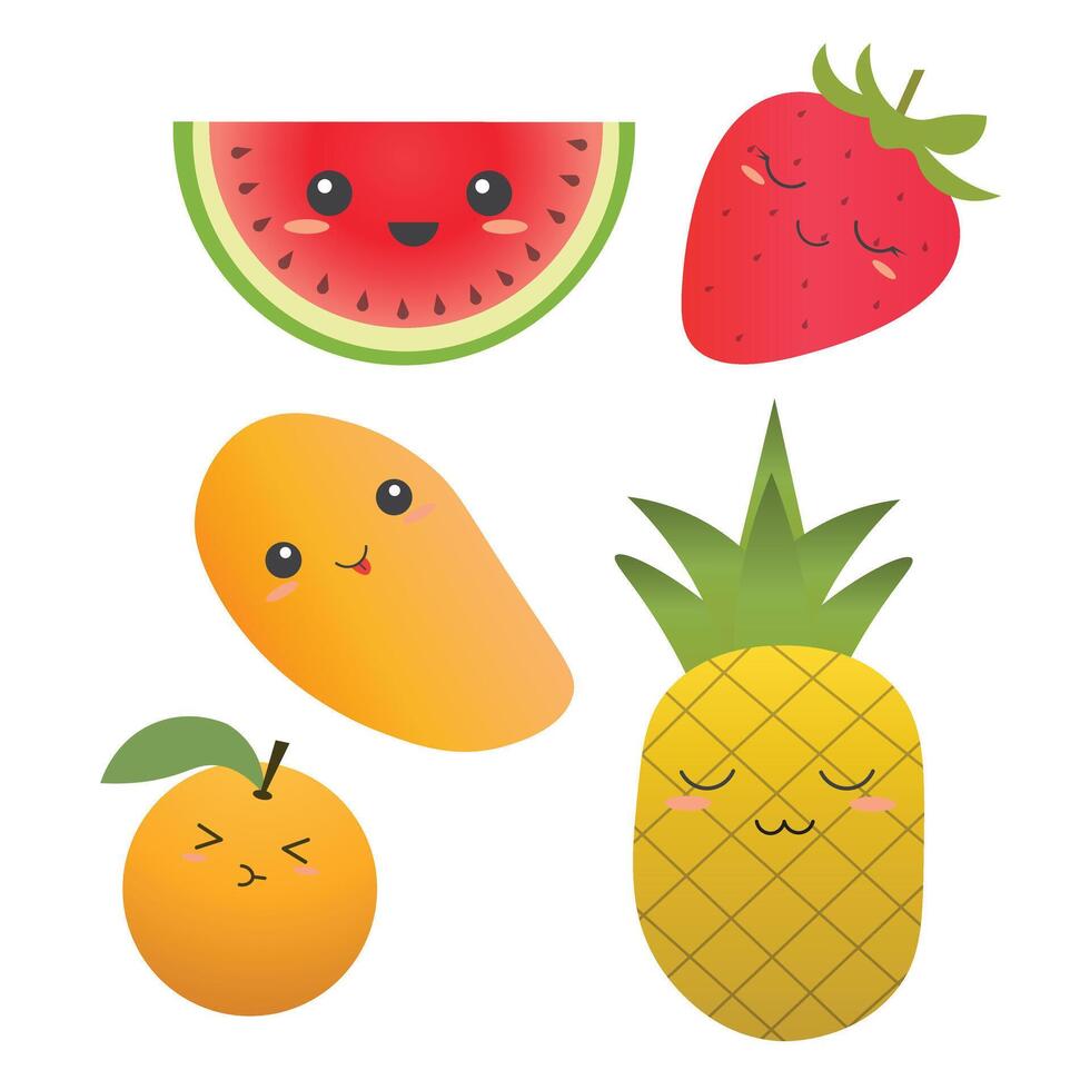 schattig zomer fruit vector