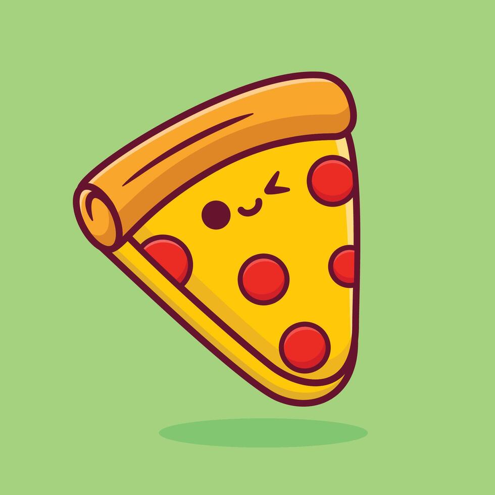 vrij vector schattig tekenfilm pizza kunst ontwerp, vector illustratie