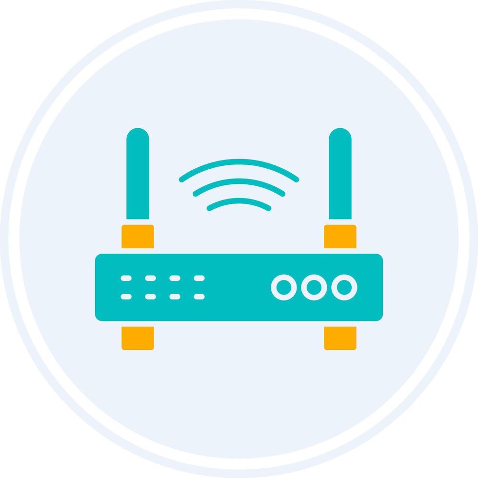 Wifi router glyph twee kleur cirkel icoon vector