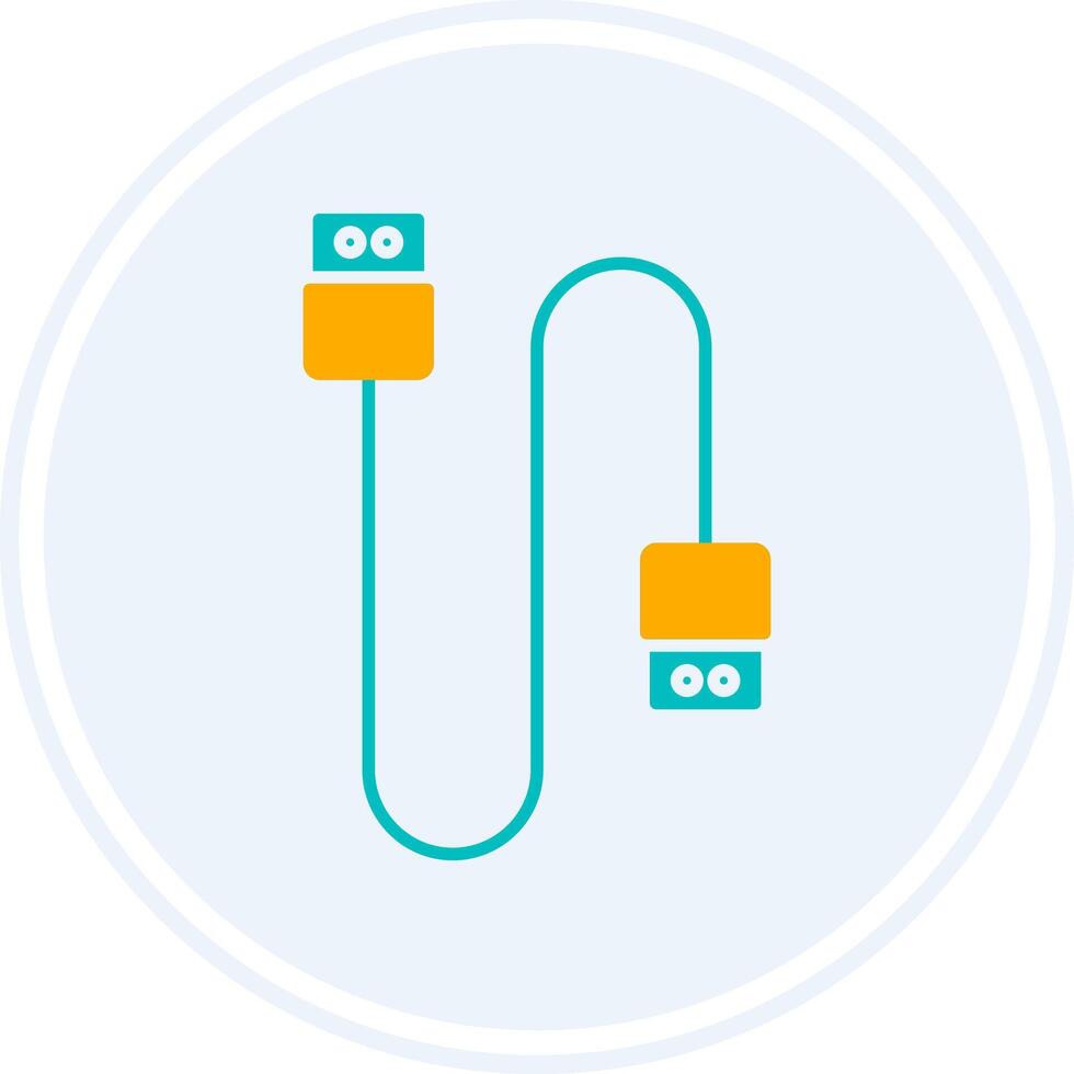 kabel glyph twee kleur cirkel icoon vector