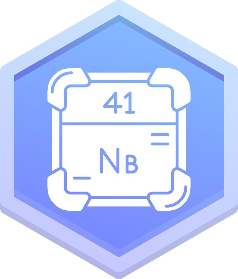 niobium veelhoek icoon vector