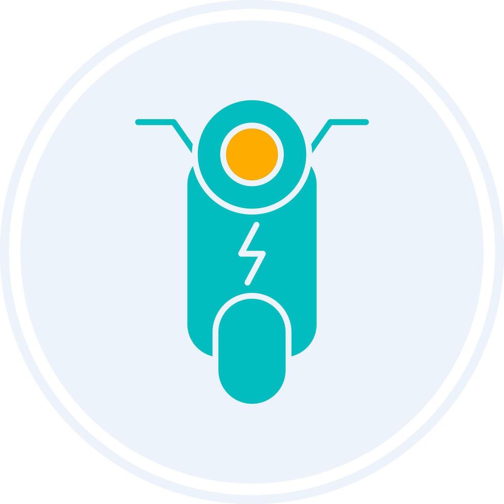 scooter glyph twee kleur cirkel icoon vector