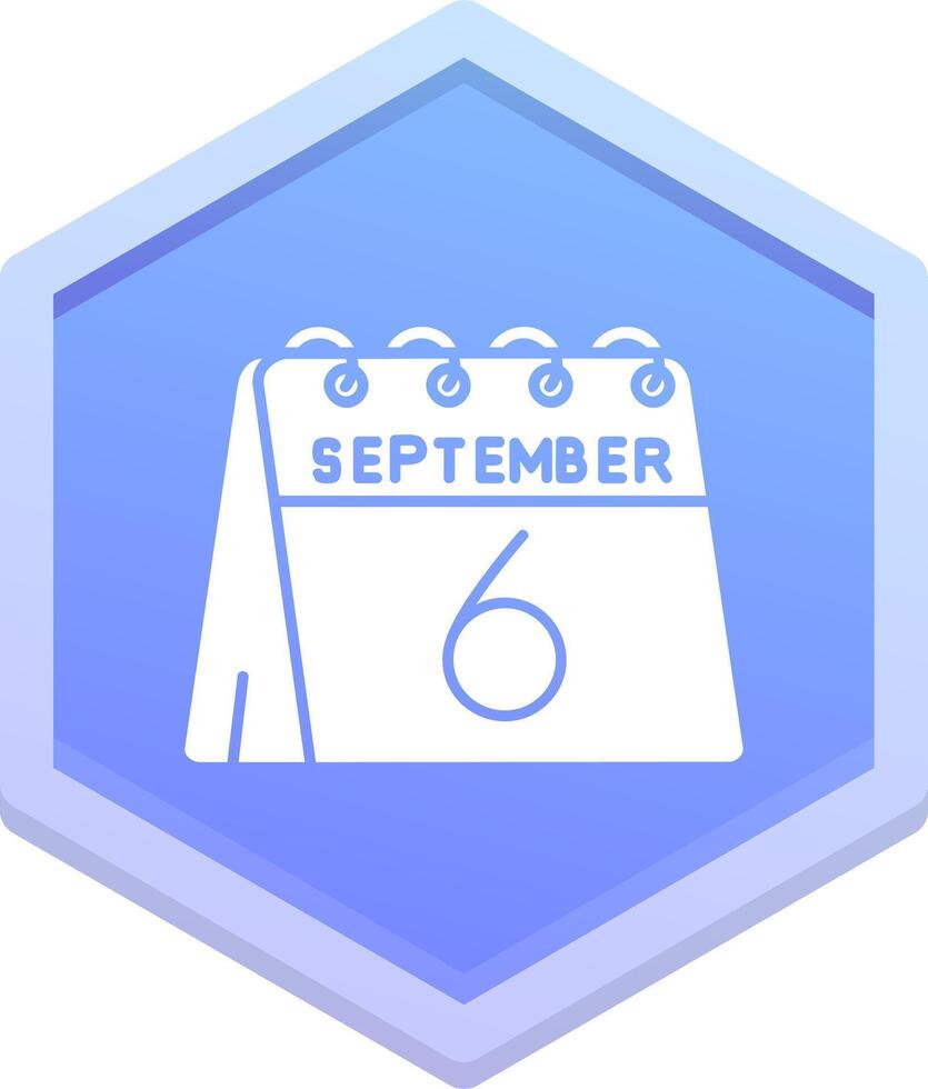 6e van september veelhoek icoon vector