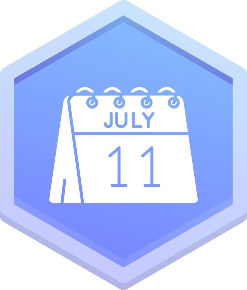 11e van juli veelhoek icoon vector