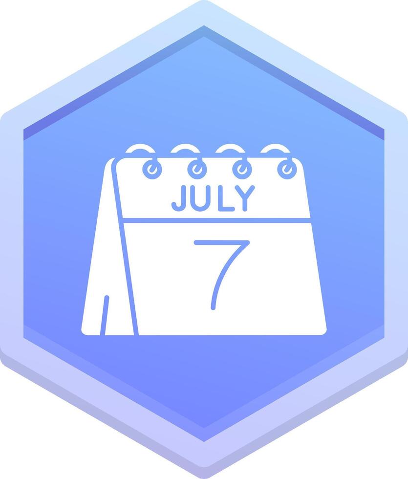 7e van juli veelhoek icoon vector