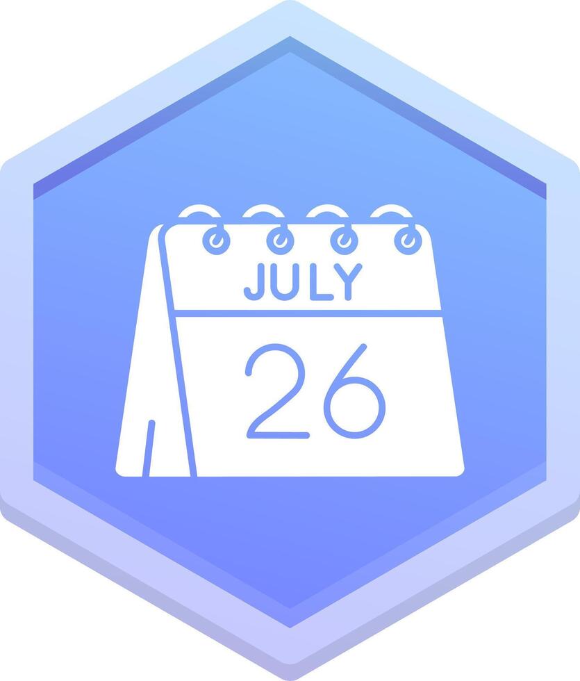 26e van juli veelhoek icoon vector