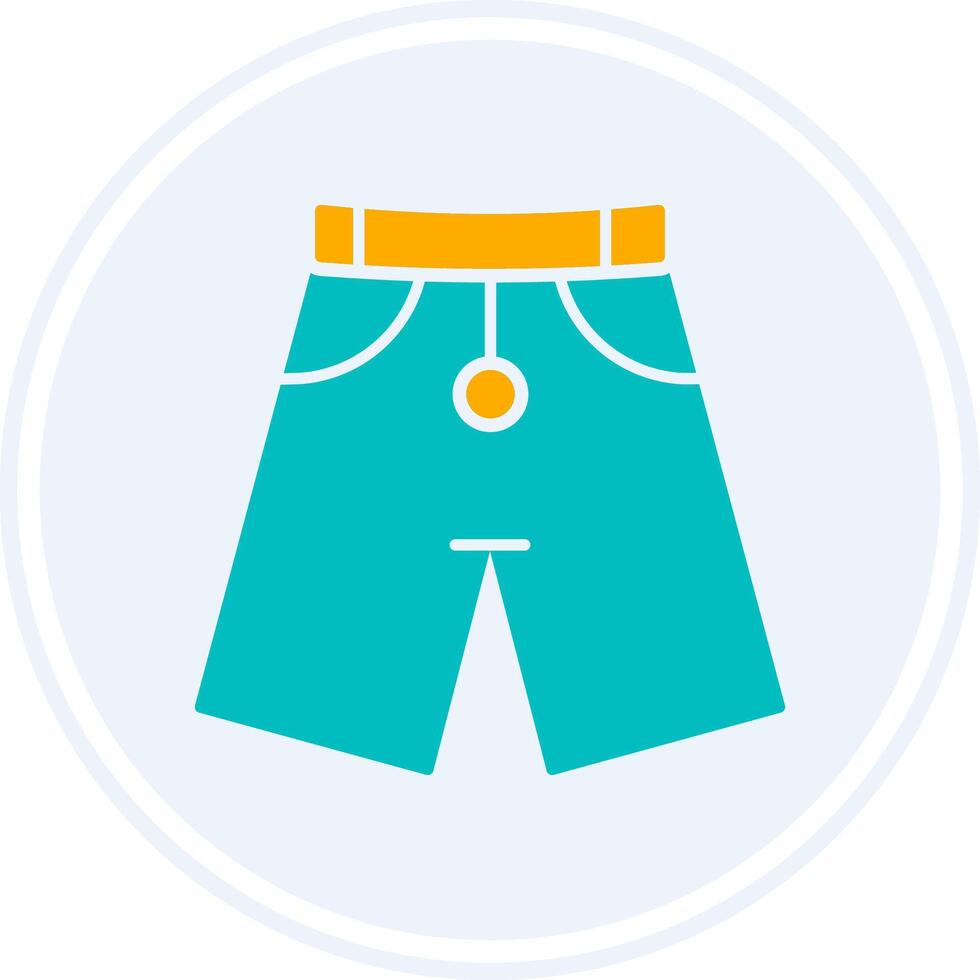 shorts glyph twee kleur cirkel icoon vector