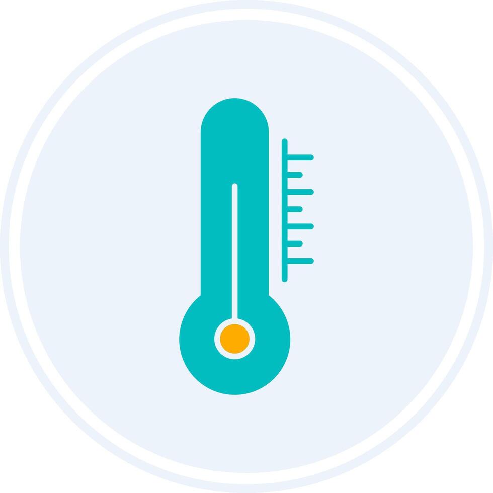 thermometer glyph twee kleur cirkel icoon vector