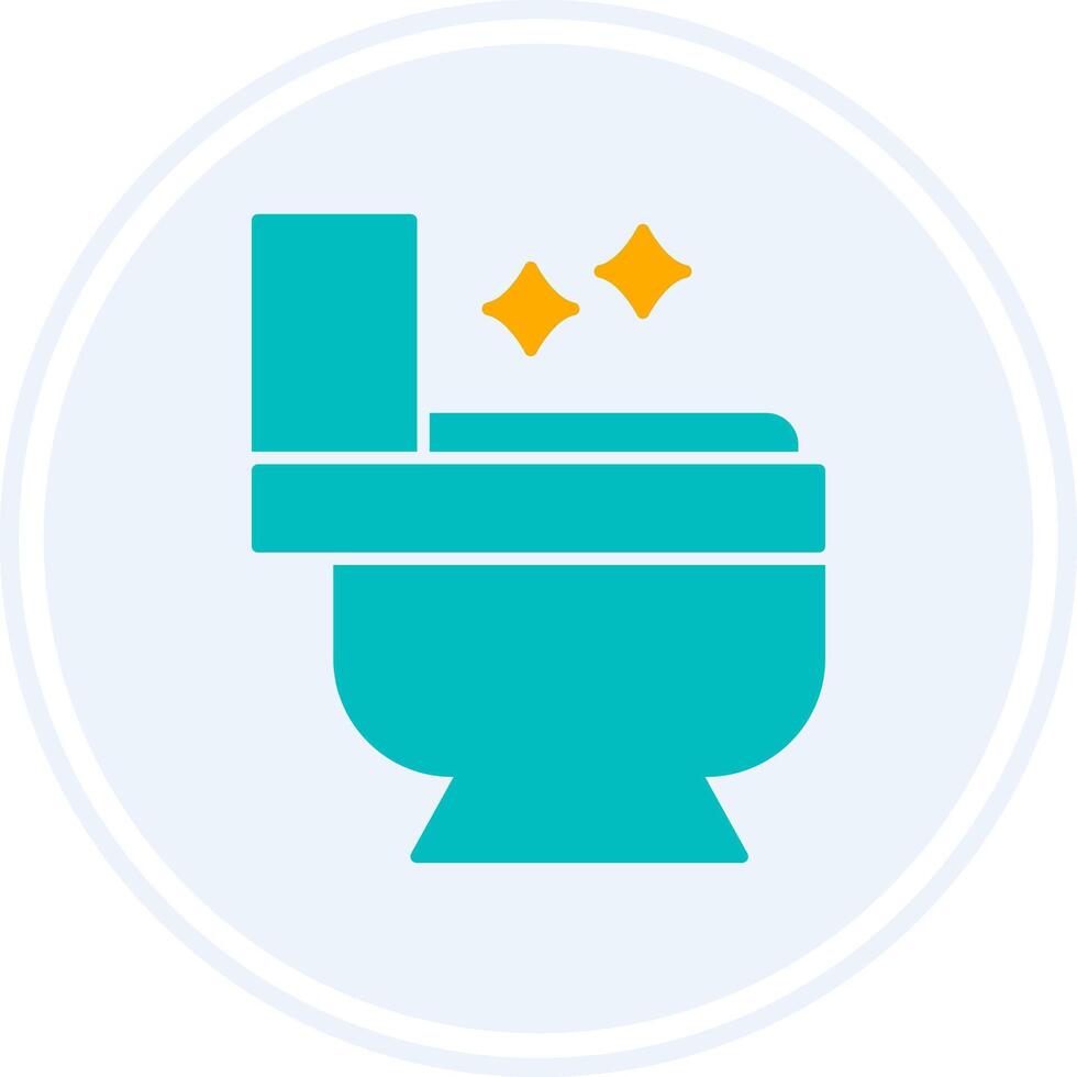 toilet glyph twee kleur cirkel icoon vector