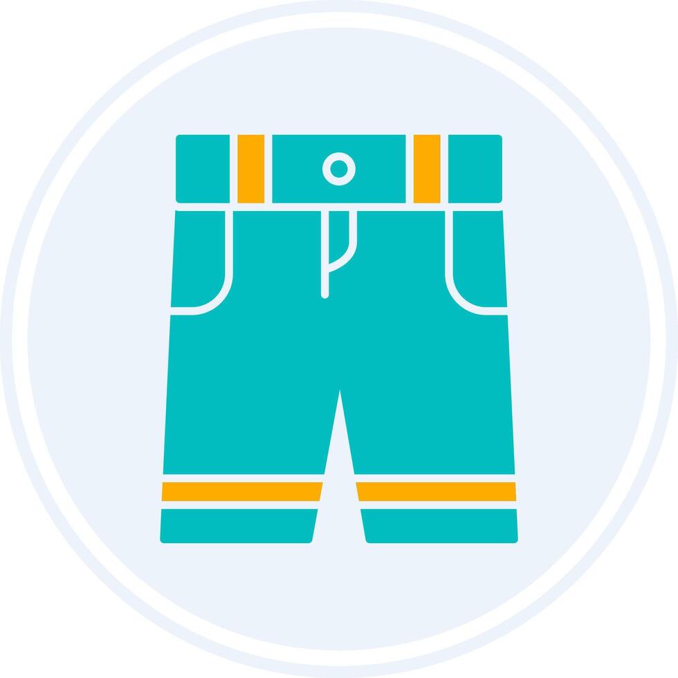 shorts glyph twee kleur cirkel icoon vector