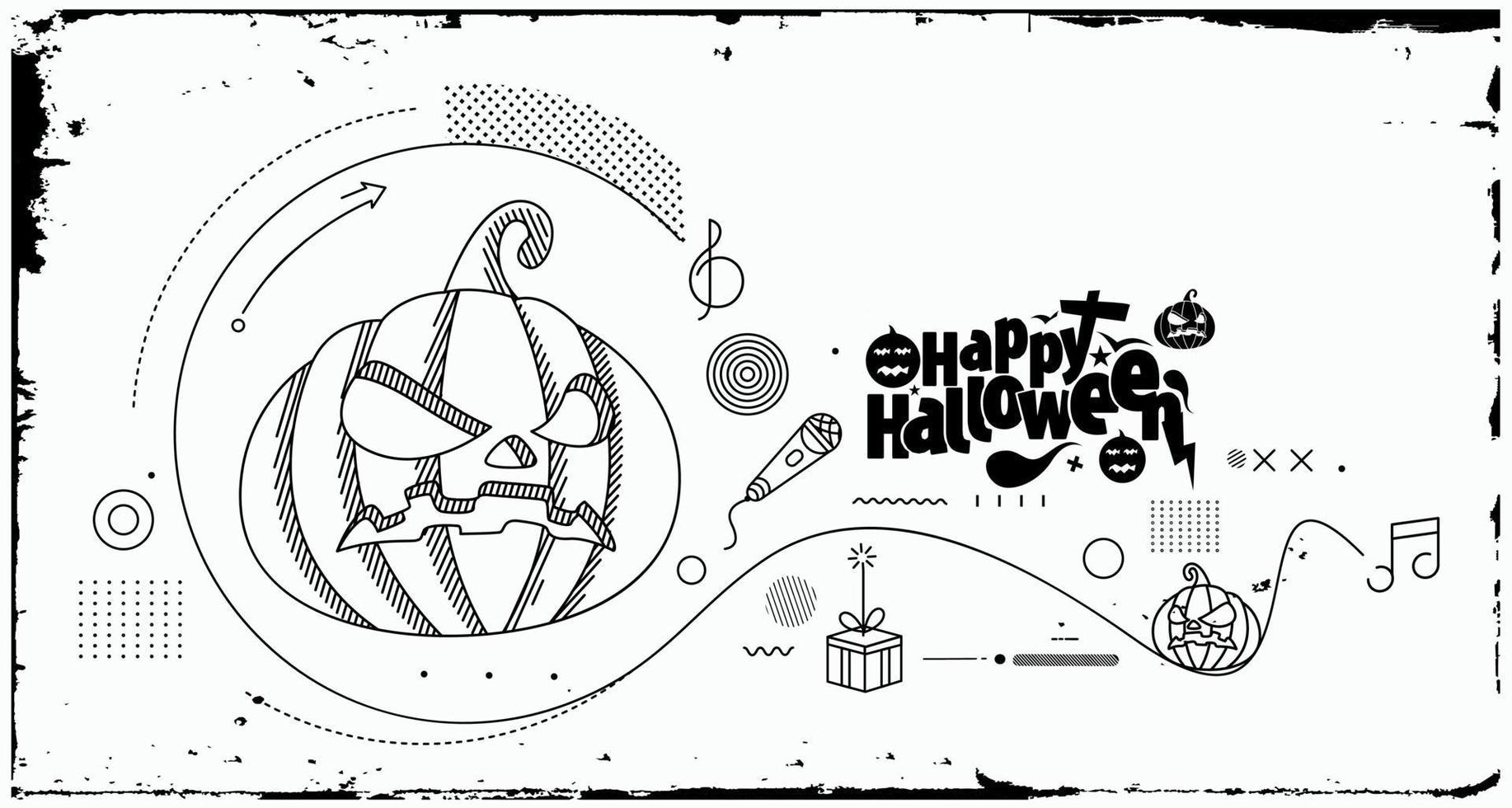 happy halloween abstracte partij spandoek of poster. vector