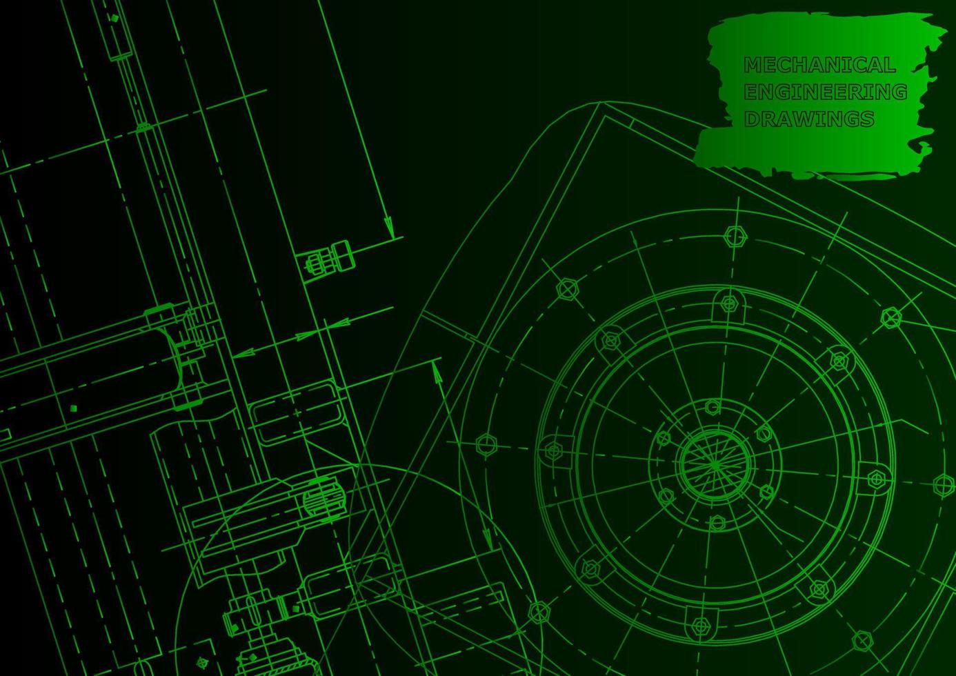 schetsen. vector technische illustratie. computerondersteunde ontwerpsystemen