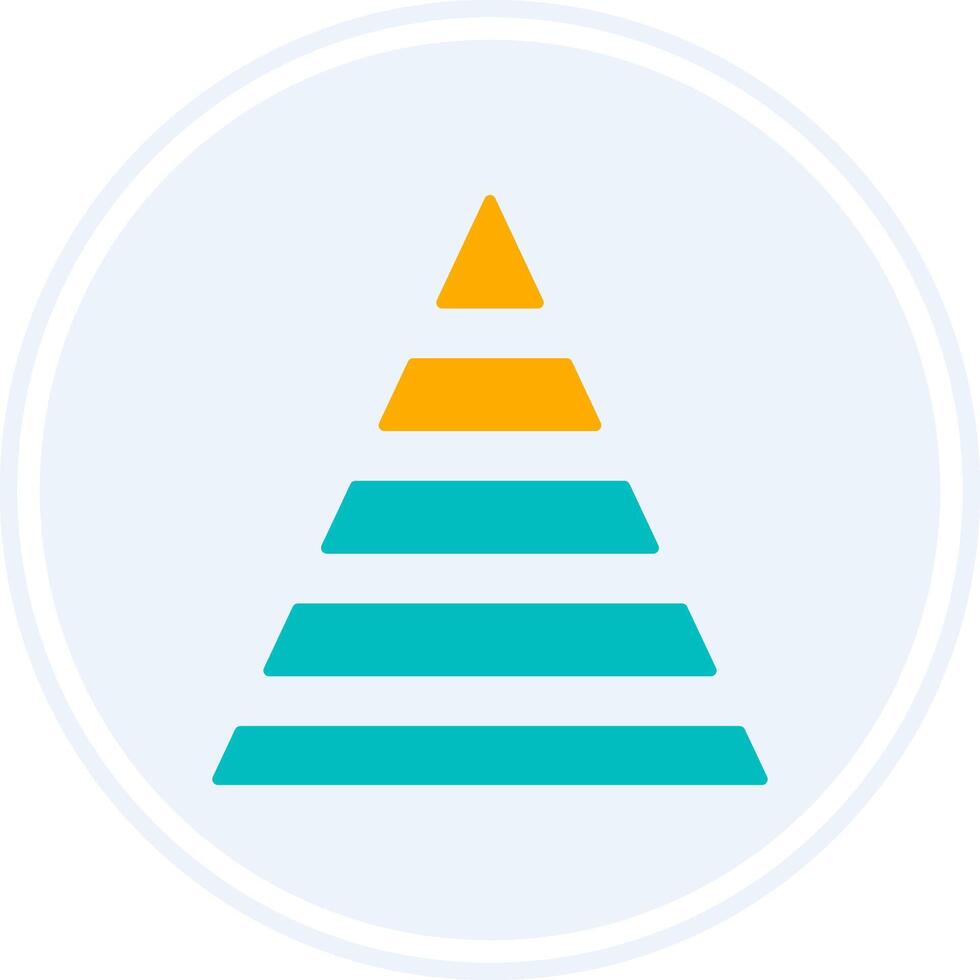 piramide tabel glyph twee kleur cirkel icoon vector