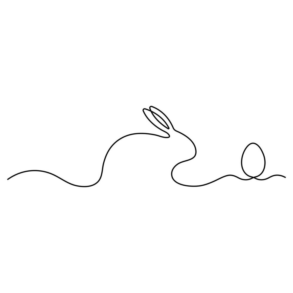 doorlopend single lijn kunst tekening van Pasen konijn en schattig konijn vector