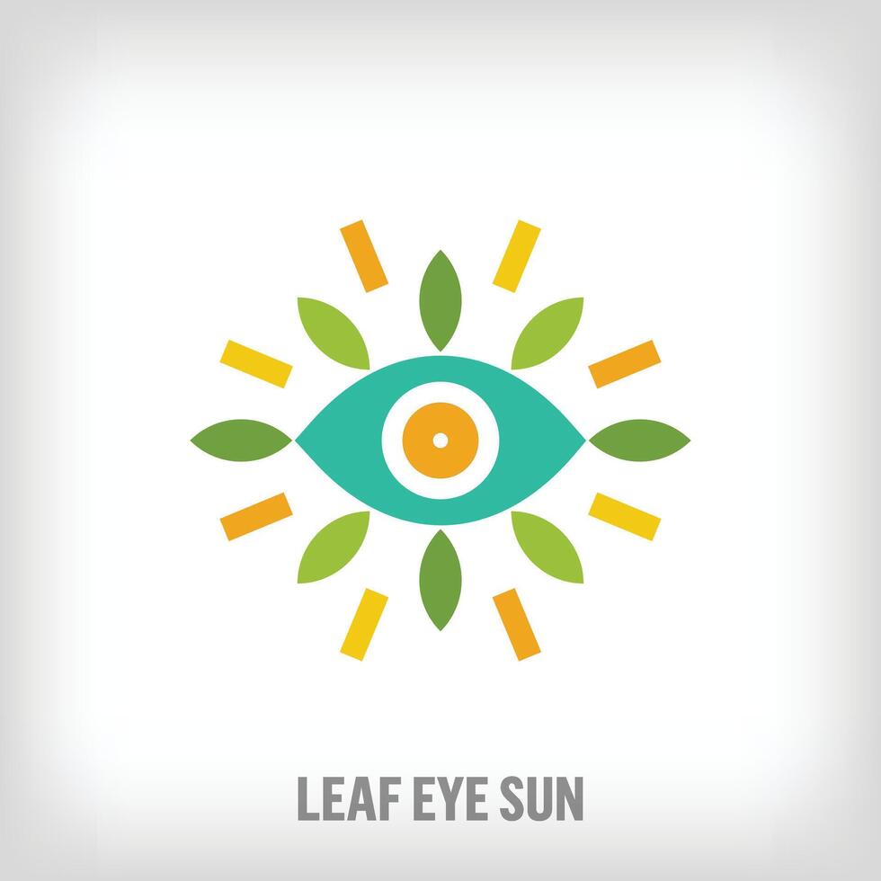 creatief blad, zon en oog teken logo. uniek creatief kleuren. milieu en bedrijf logo sjabloon. vector. vector