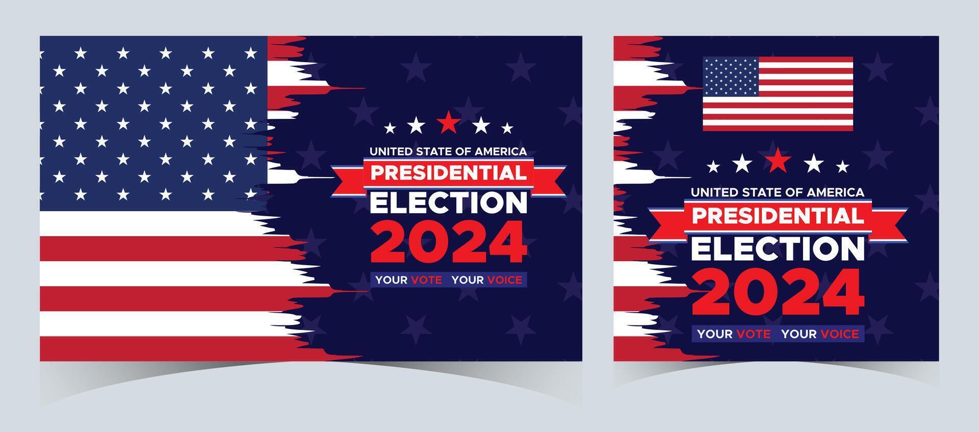 reeks van stemmen 2024. presidentieel verkiezing dag in Verenigde staten. verkiezing 2024 Verenigde Staten van Amerika. politiek verkiezing campagne spandoek. achtergrond, na, banier, kaart, poster ontwerp met stemmen dag november 5 ons vector