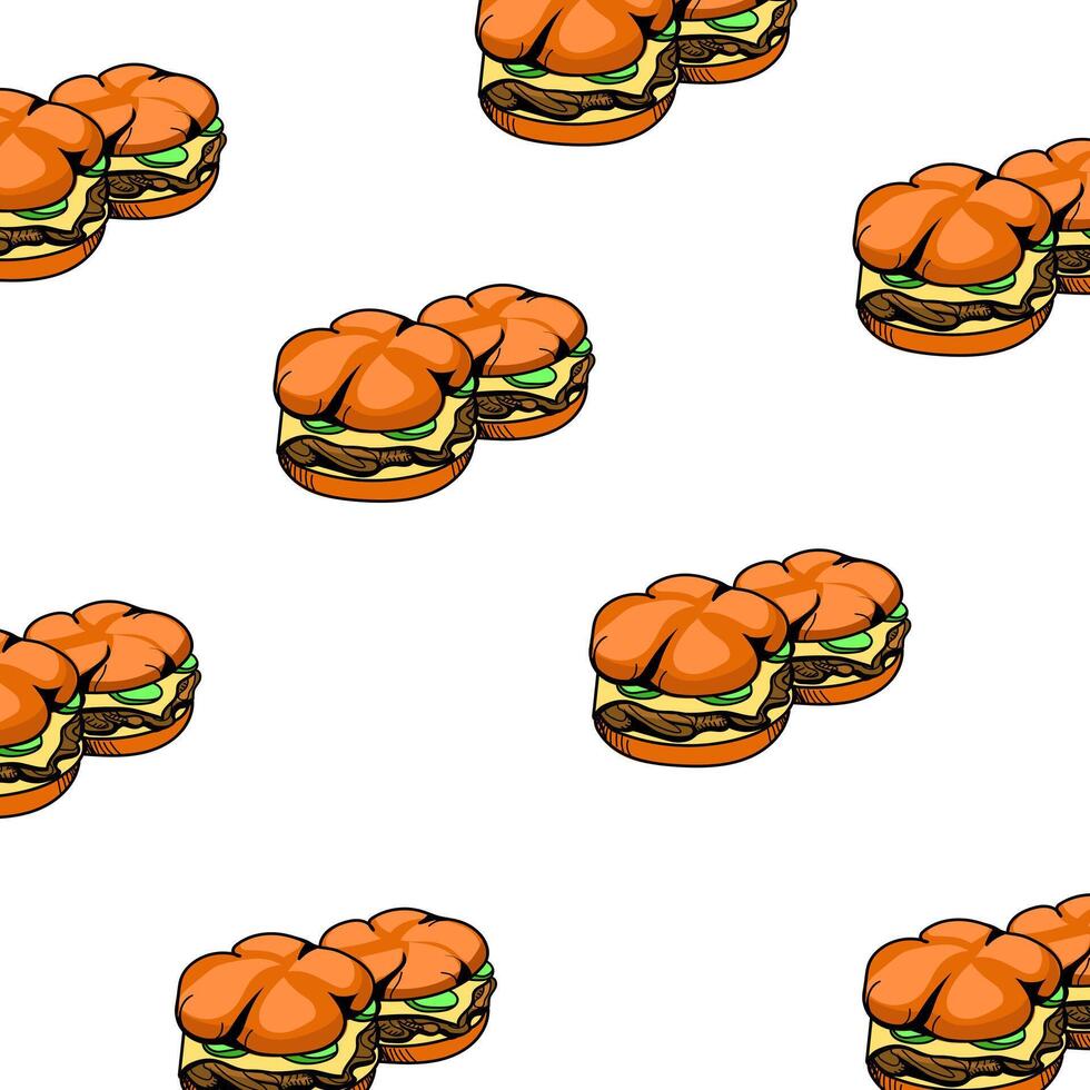 heerlijk hamburgers patroon vector