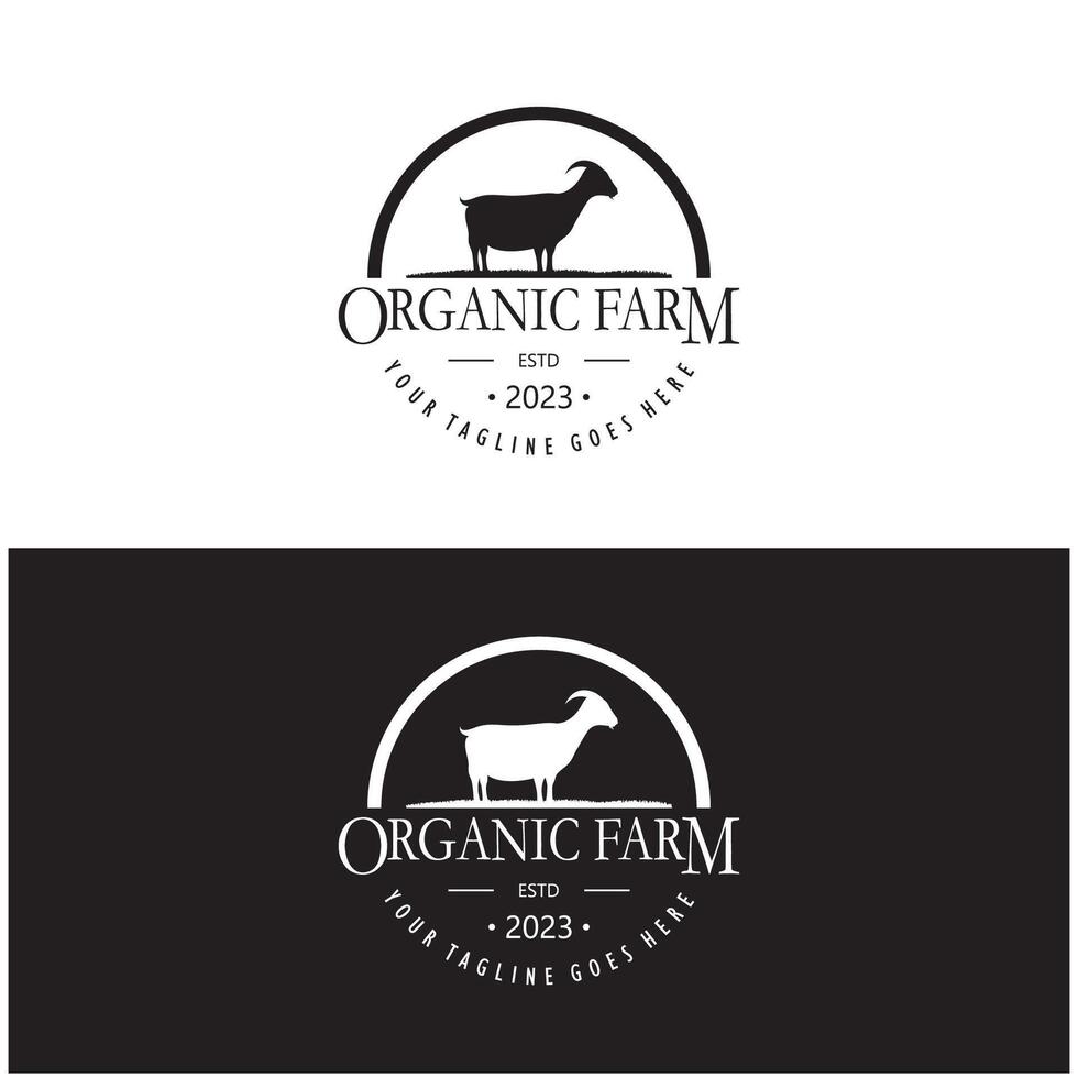 wijnoogst biologisch dier boerderij logo premie retro silhouet voor bedrijf, vee, etiketten en insignes. vector