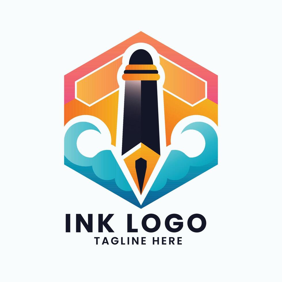 inkt concept onderwijs school- college Universiteit logo ontwerp sjabloon vector